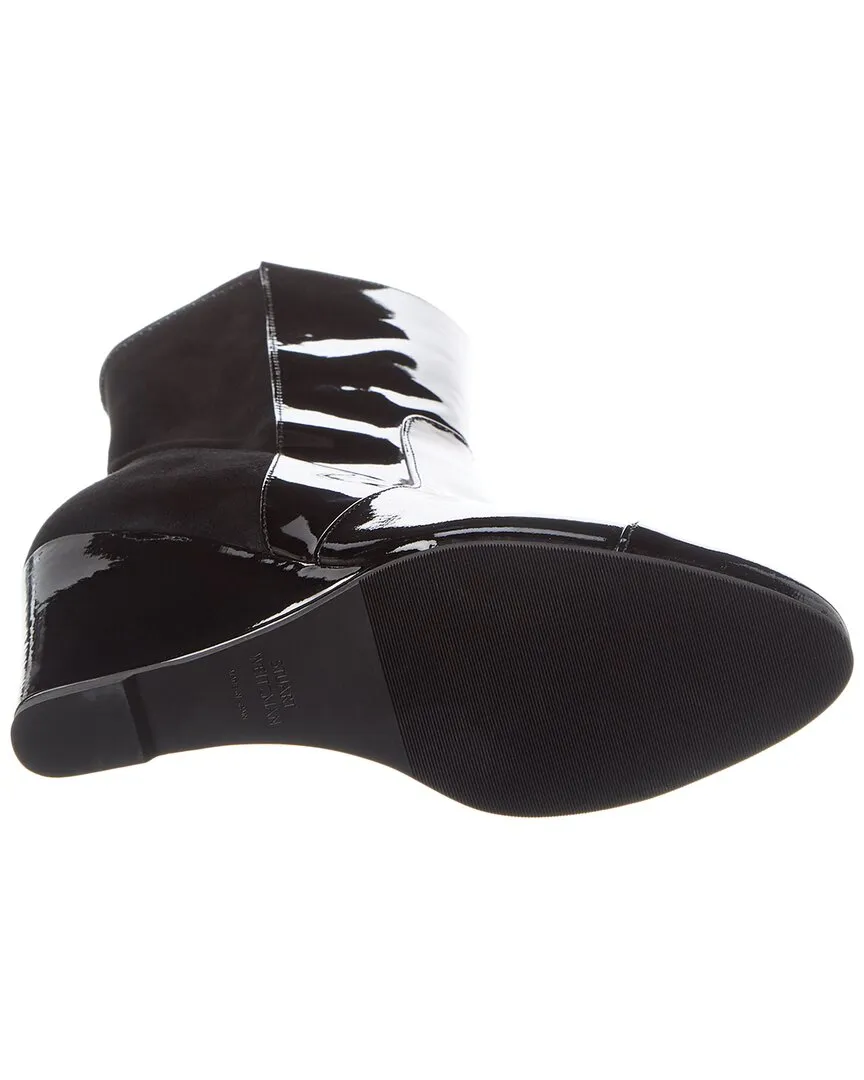 Stuart Weitzman Mila City Wedge Patent & Suede Bootie
