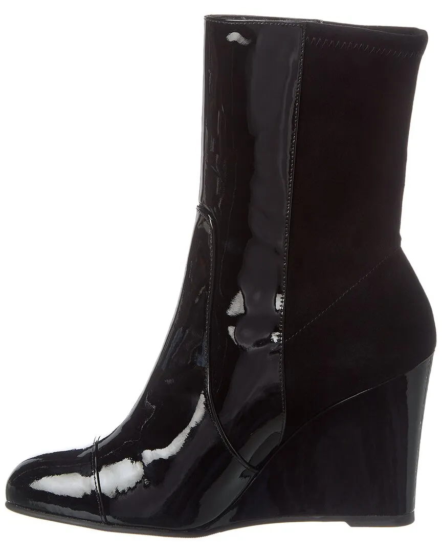 Stuart Weitzman Mila City Wedge Patent & Suede Bootie
