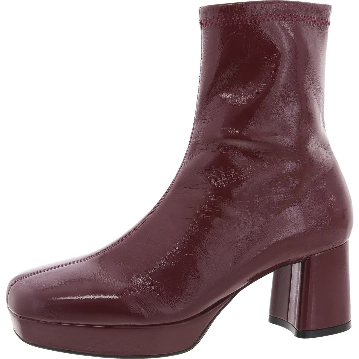 Sussex Womens Patent Platform Ankle Boots