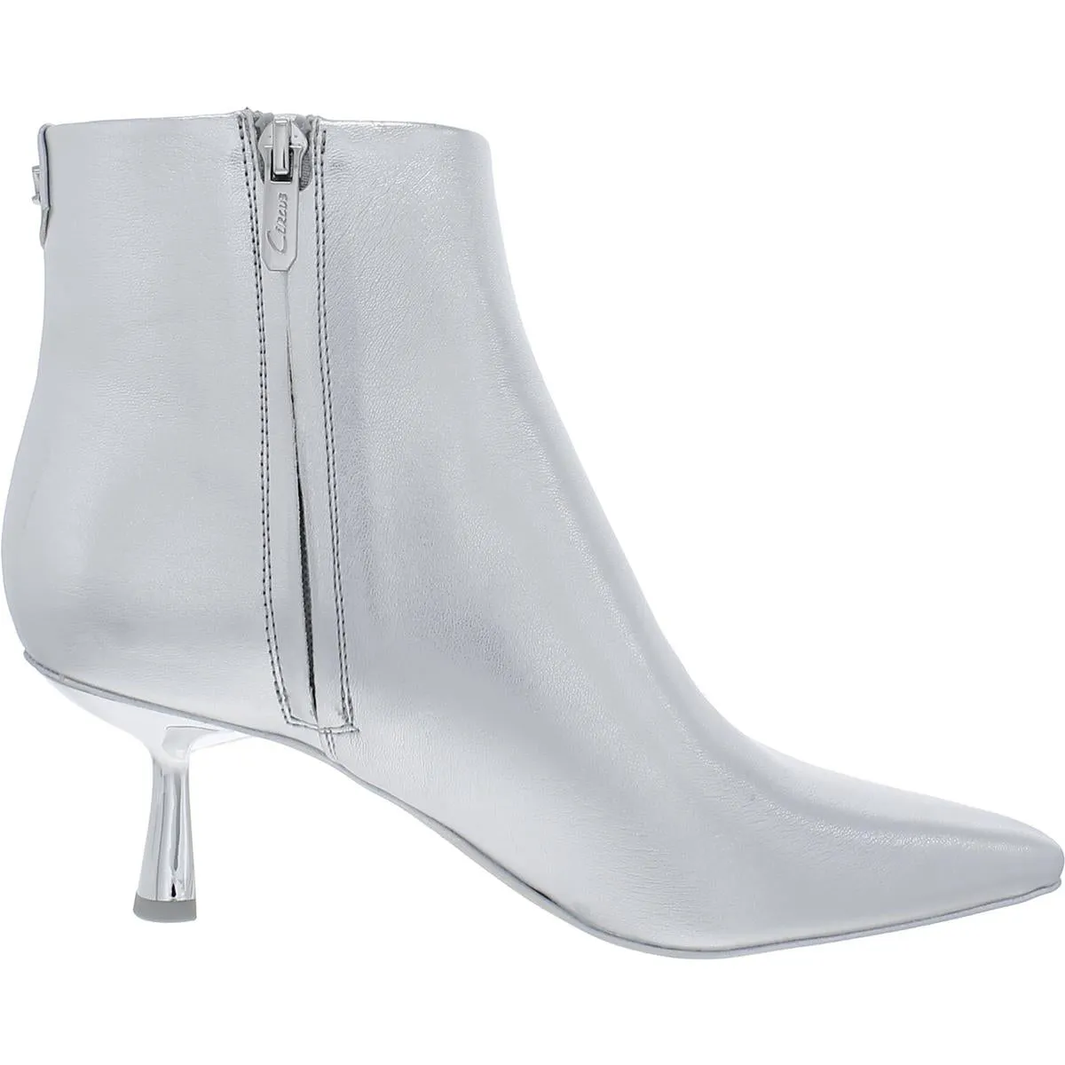 Suzie Womens Metallic Pointed Toe Ankle Boots