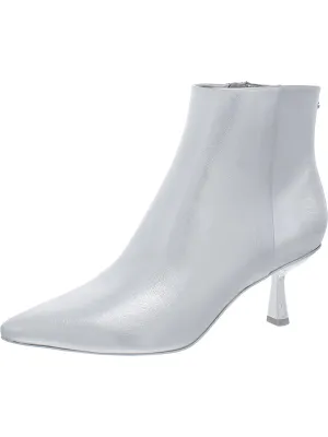 Suzie Womens Metallic Pointed Toe Ankle Boots