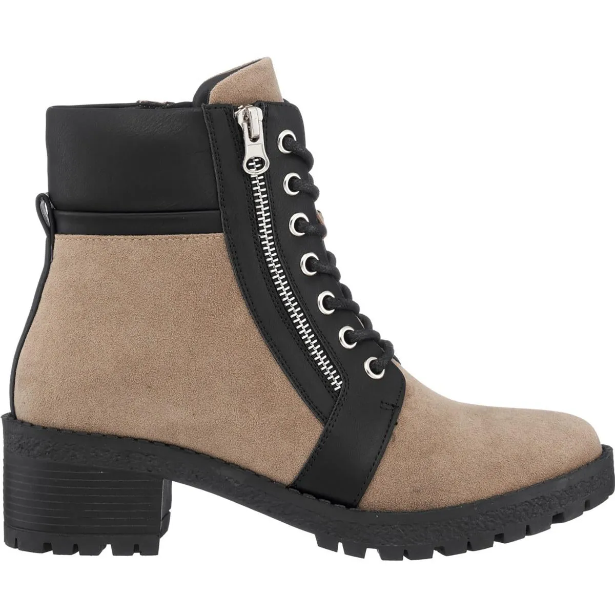 Taylor Womens Ankle Zipper Combat & Lace-up Boots