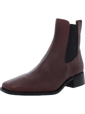 Thelma Womens Leather Square Toe Ankle Boots
