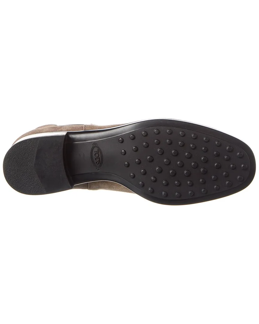 TODs Logo Suede Bootie