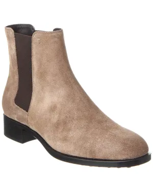 TODs Logo Suede Bootie