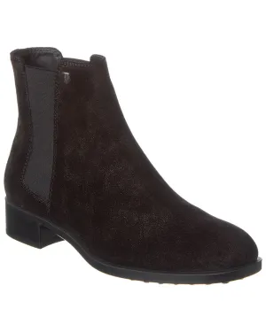 TODs Logo Suede Bootie