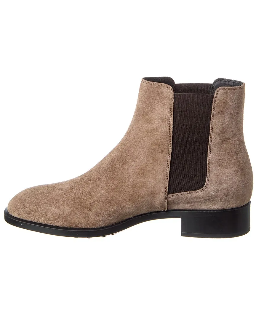 TODs Logo Suede Bootie