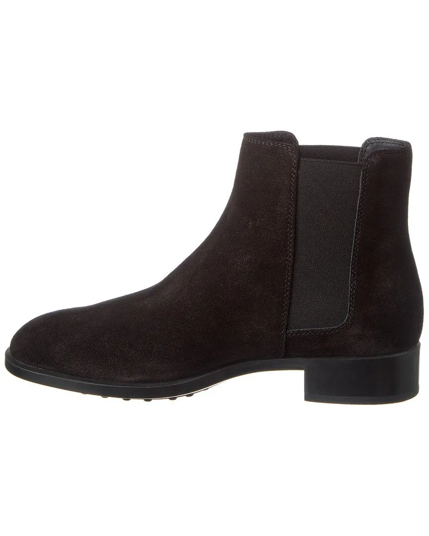 TODs Logo Suede Bootie