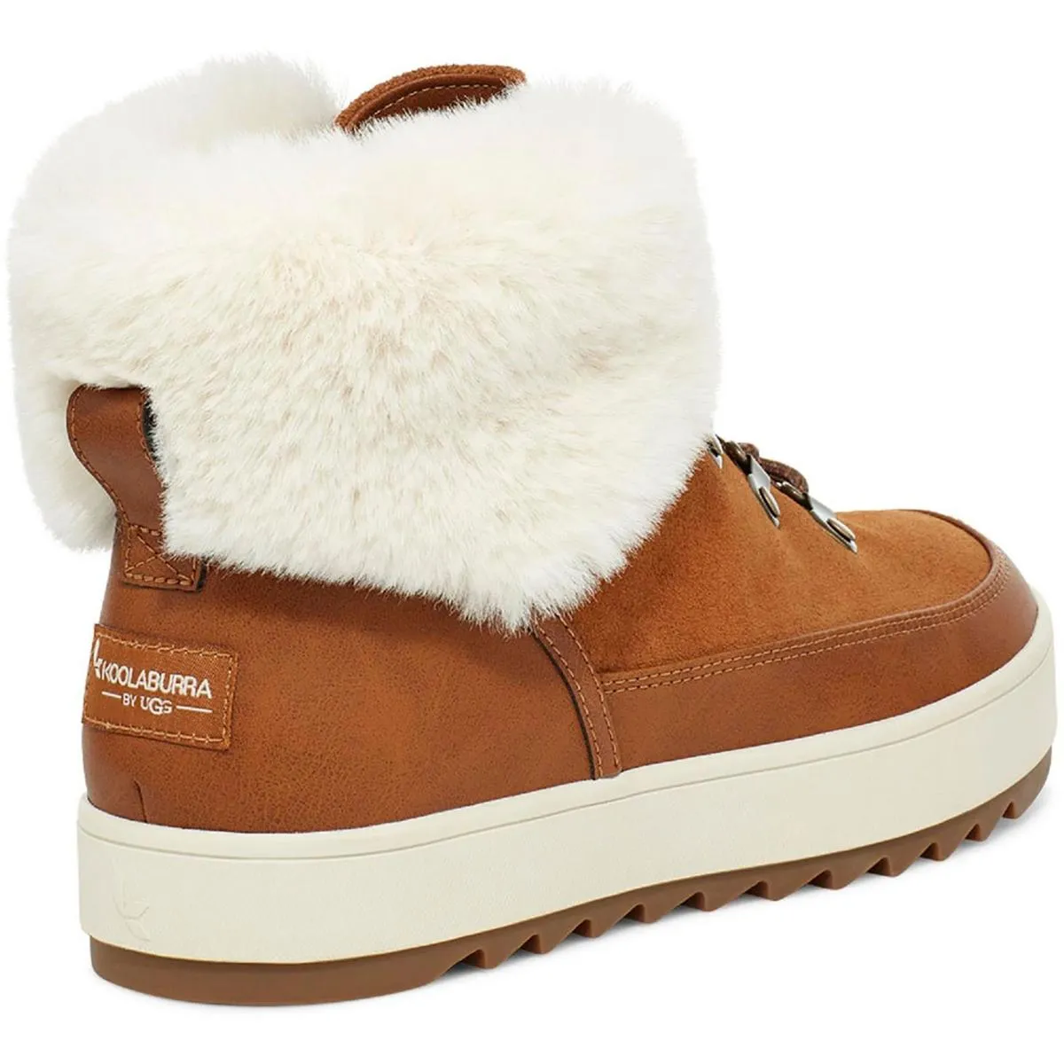 Tynlee  Womens Leather Faux Fur Ankle Boots