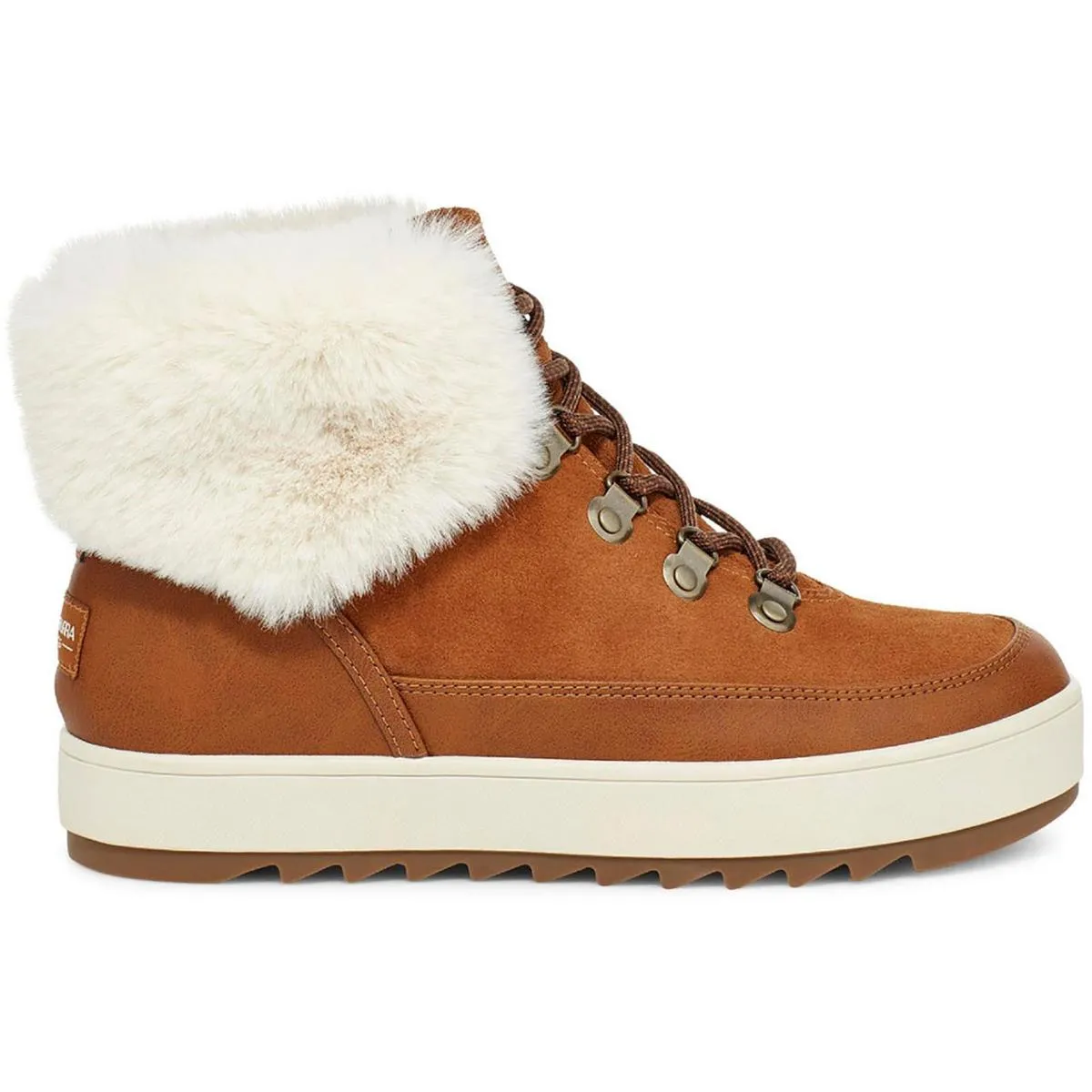 Tynlee  Womens Leather Faux Fur Ankle Boots
