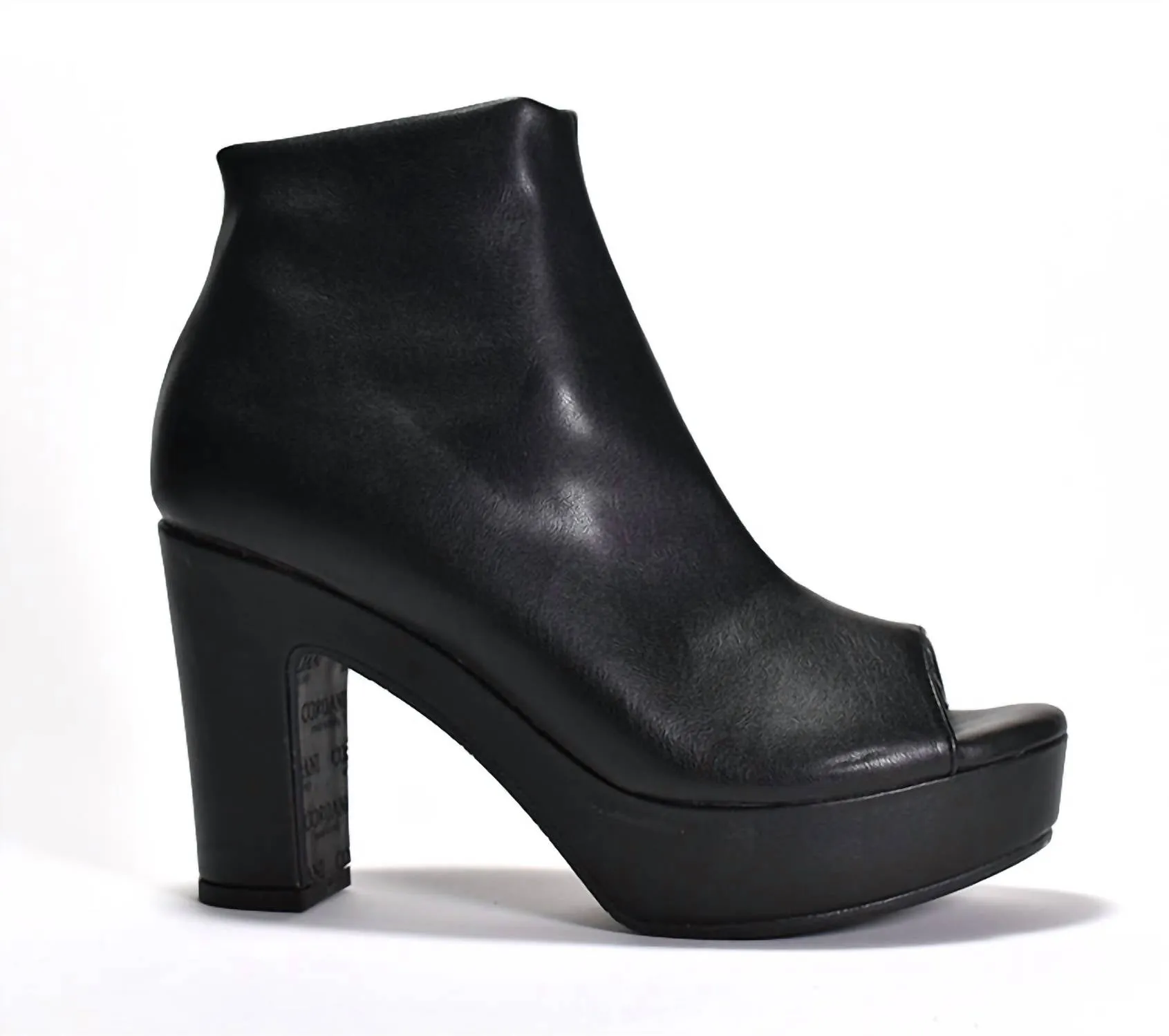 Tyra Peep Toe Platform Bootie In Nappa Nero