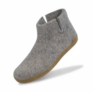 Unisex Felt Boots With Leather Sole In Grey