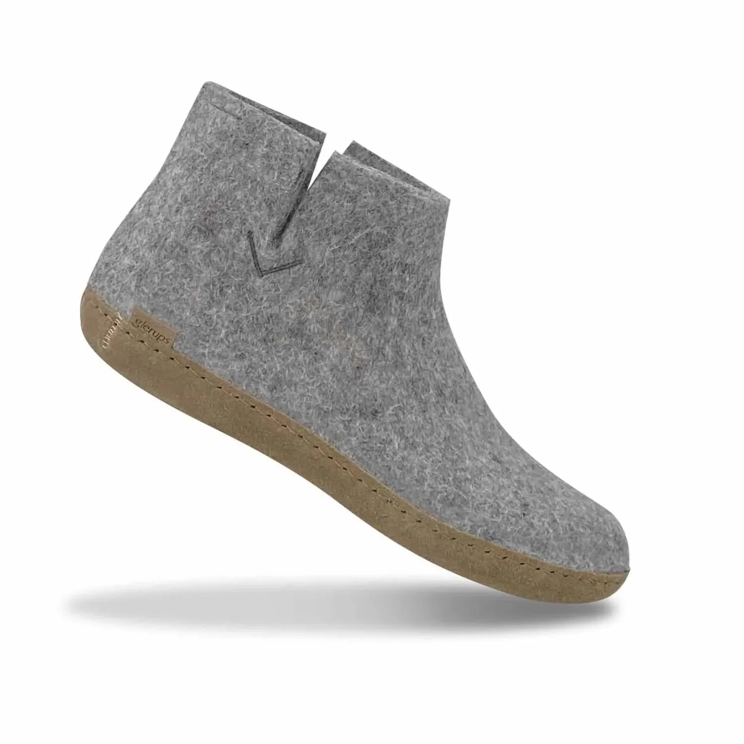 Unisex Felt Boots With Leather Sole In Grey