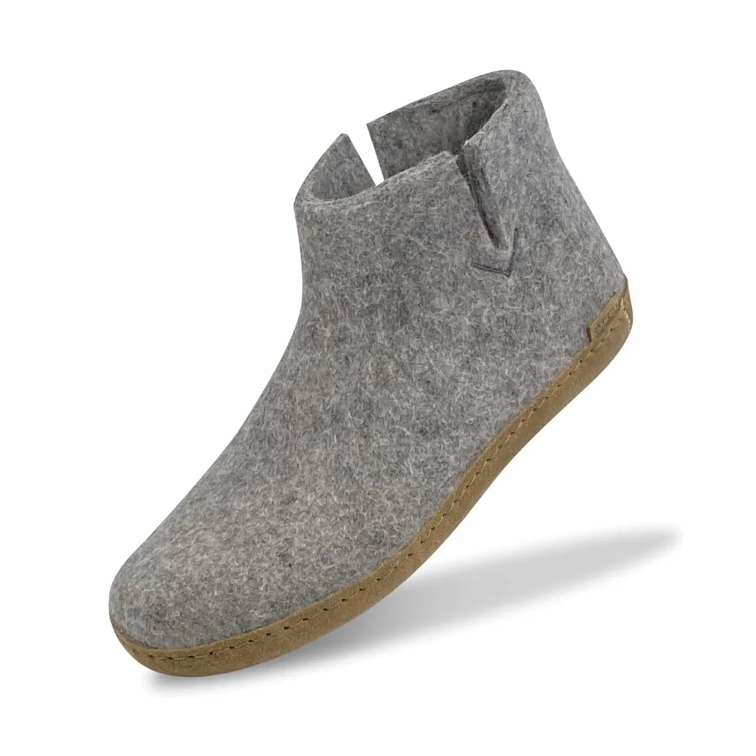 Unisex Felt Boots With Leather Sole In Grey