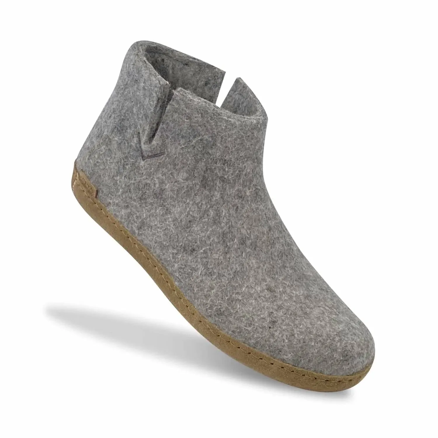 Unisex Felt Boots With Leather Sole In Grey