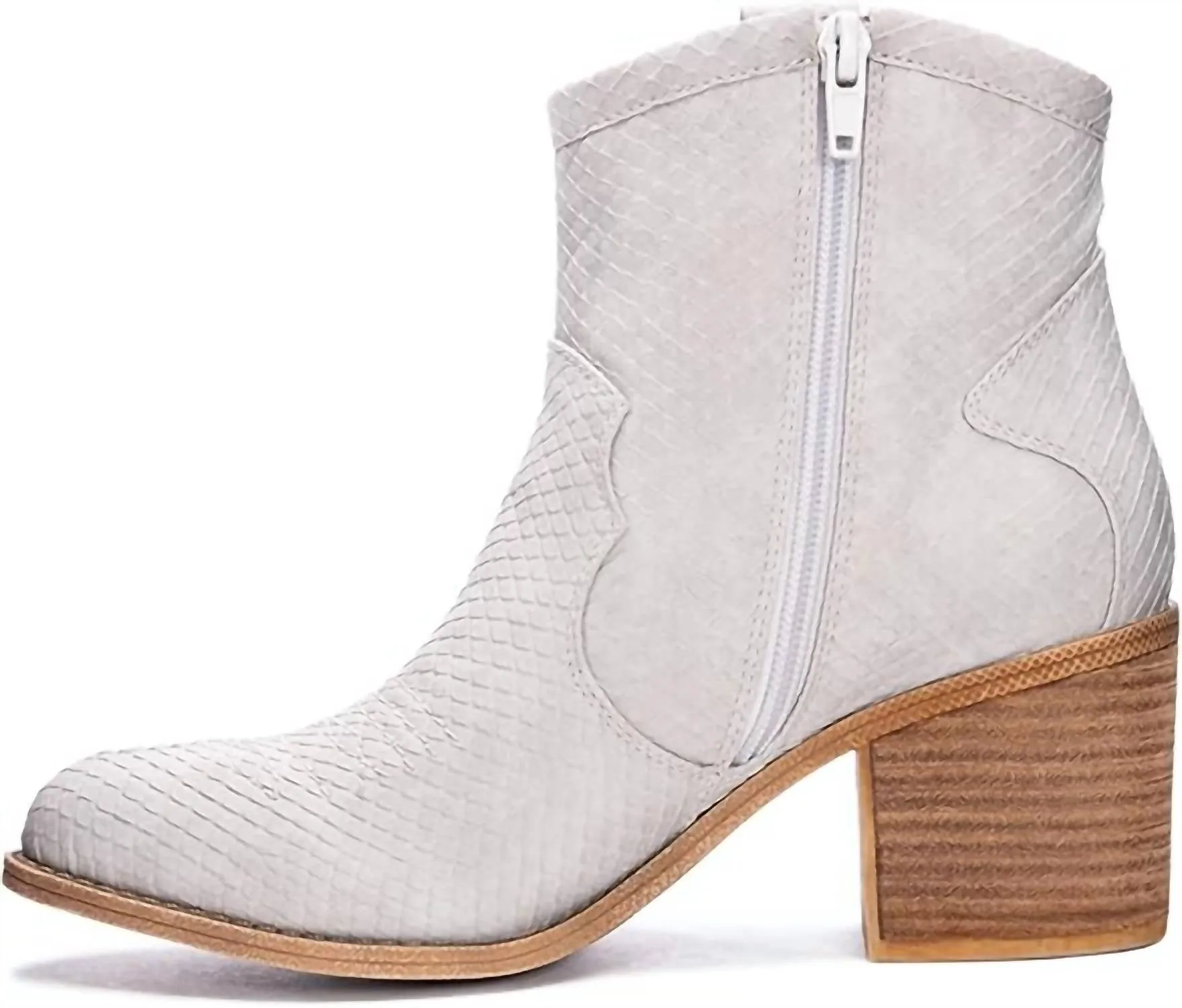 Unite Snake Ankle Bootie In White