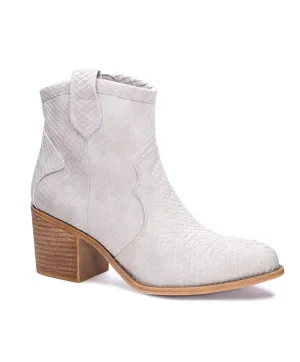 Unite Snake Ankle Bootie In White