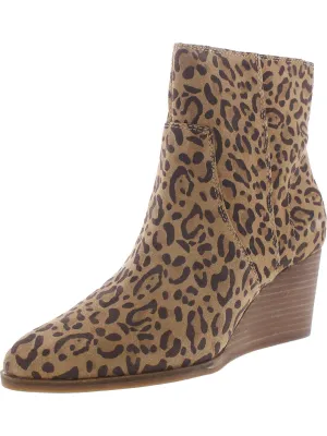 Wafael Womens Suede Wedge Booties