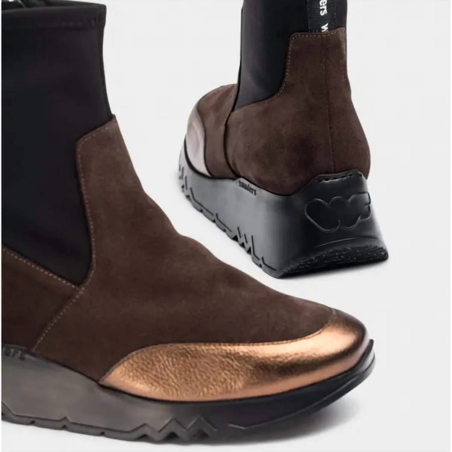 Women Singapur Ankle Boots In Brown/gold/black