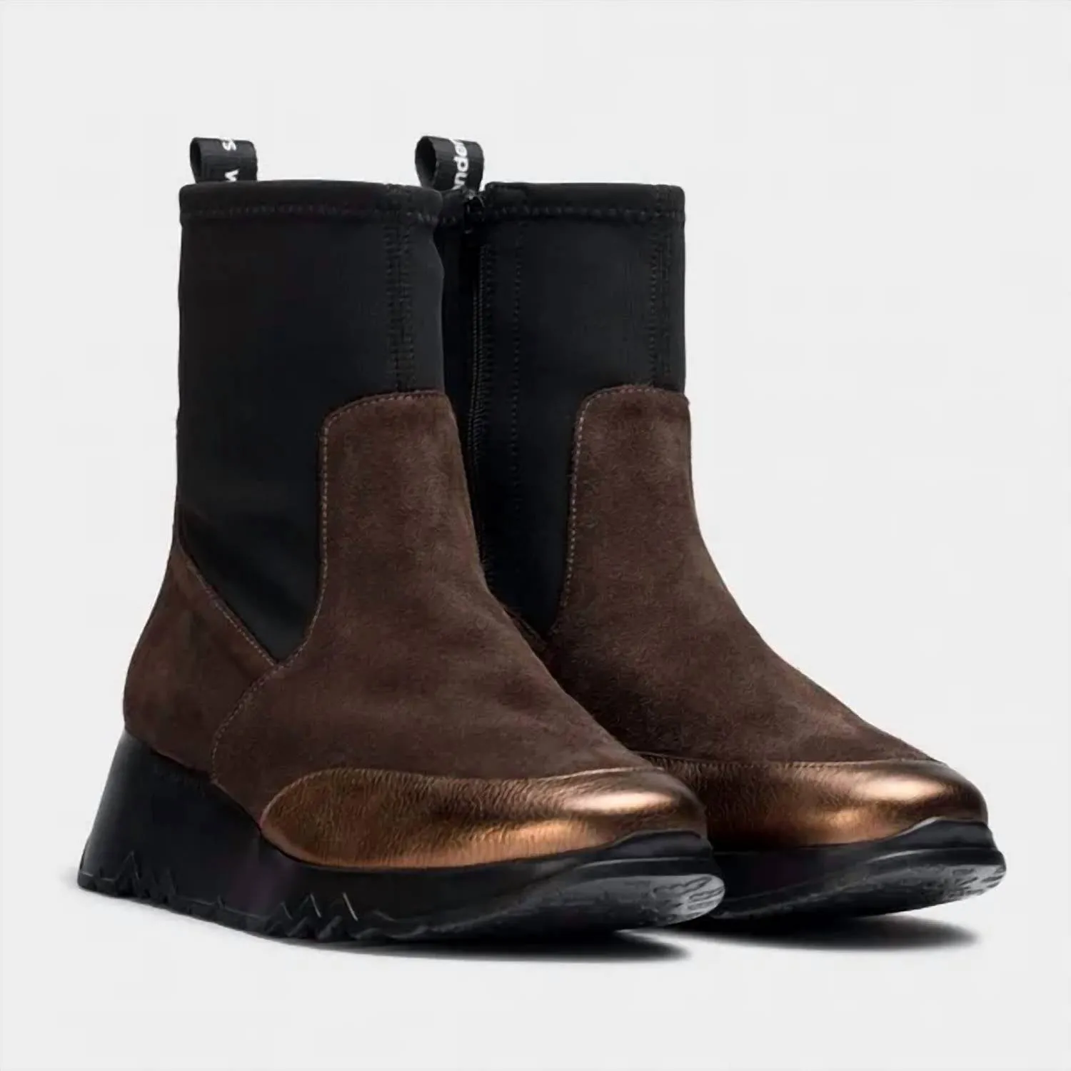 Women Singapur Ankle Boots In Brown/gold/black