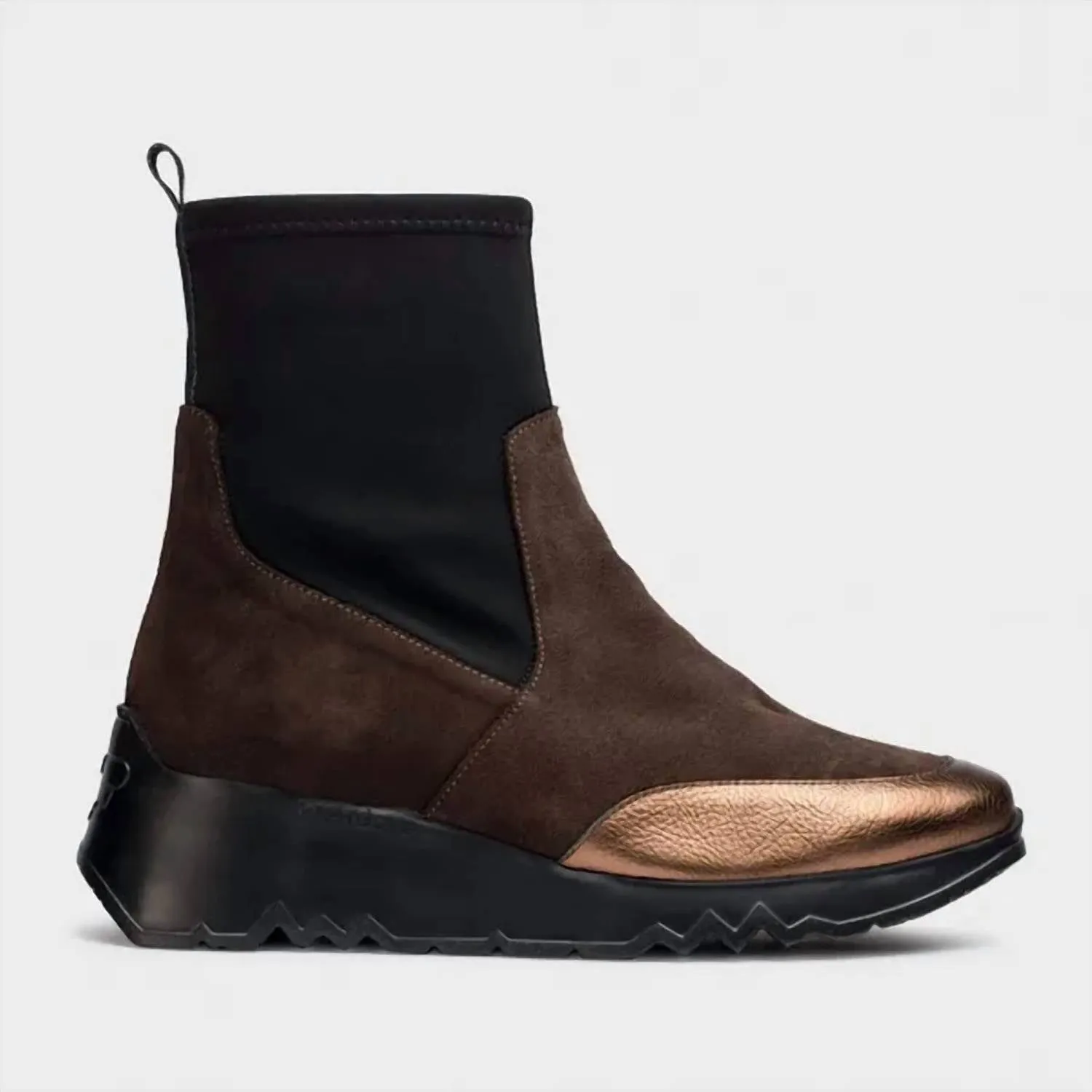 Women Singapur Ankle Boots In Brown/gold/black