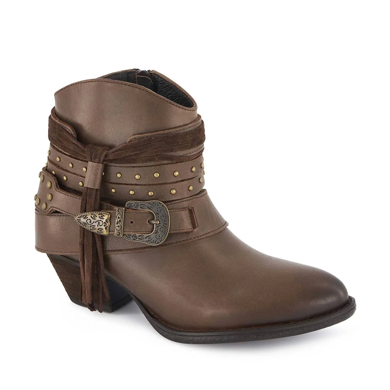 Women Western Fashion Booties In Brown