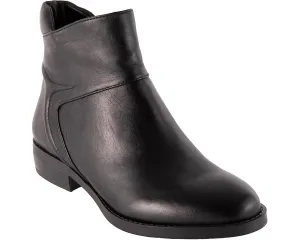 Women's Ania Leather Stacked Heel Ankle Boots In Black