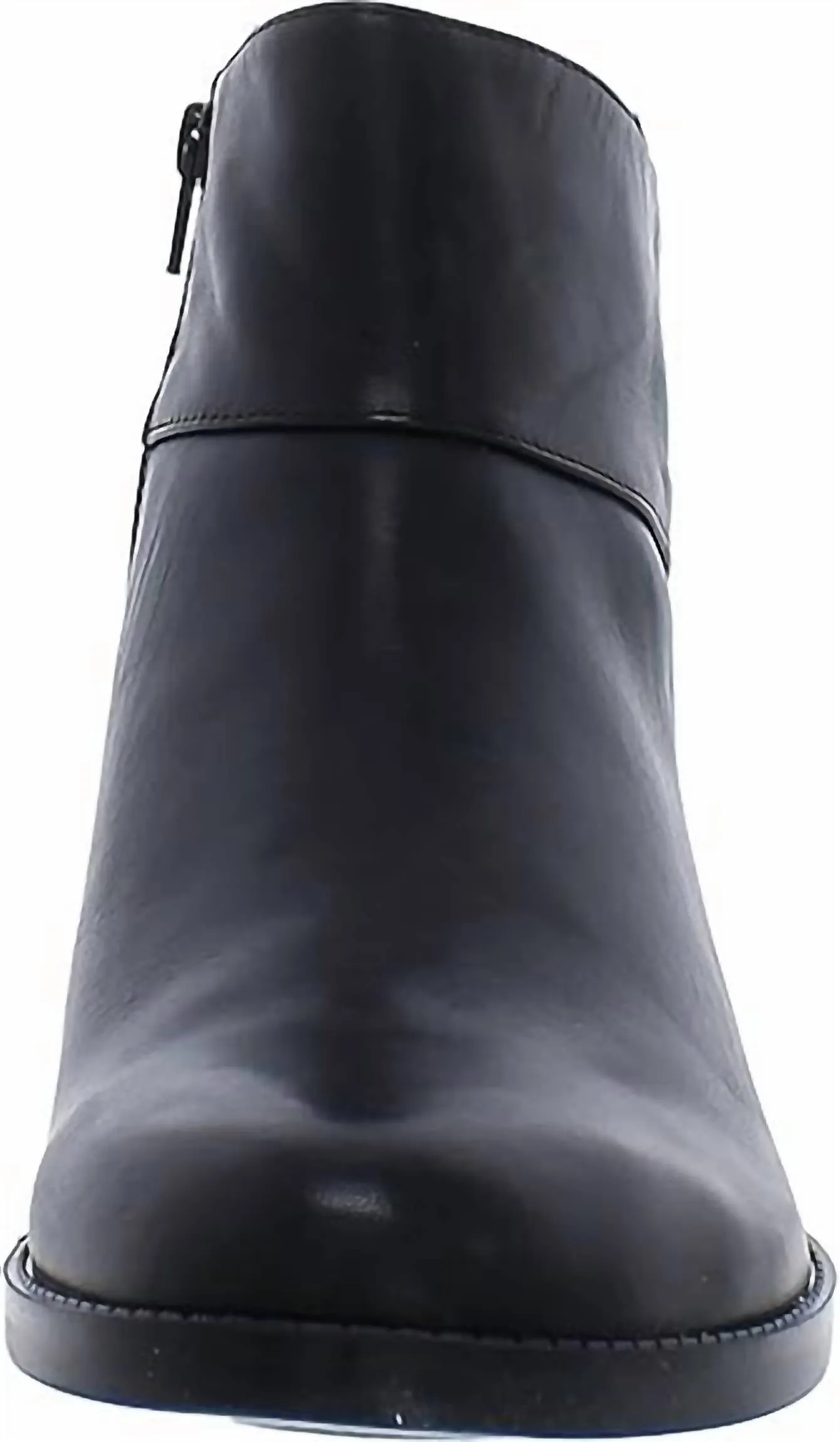 Women's Ania Leather Stacked Heel Ankle Boots In Black