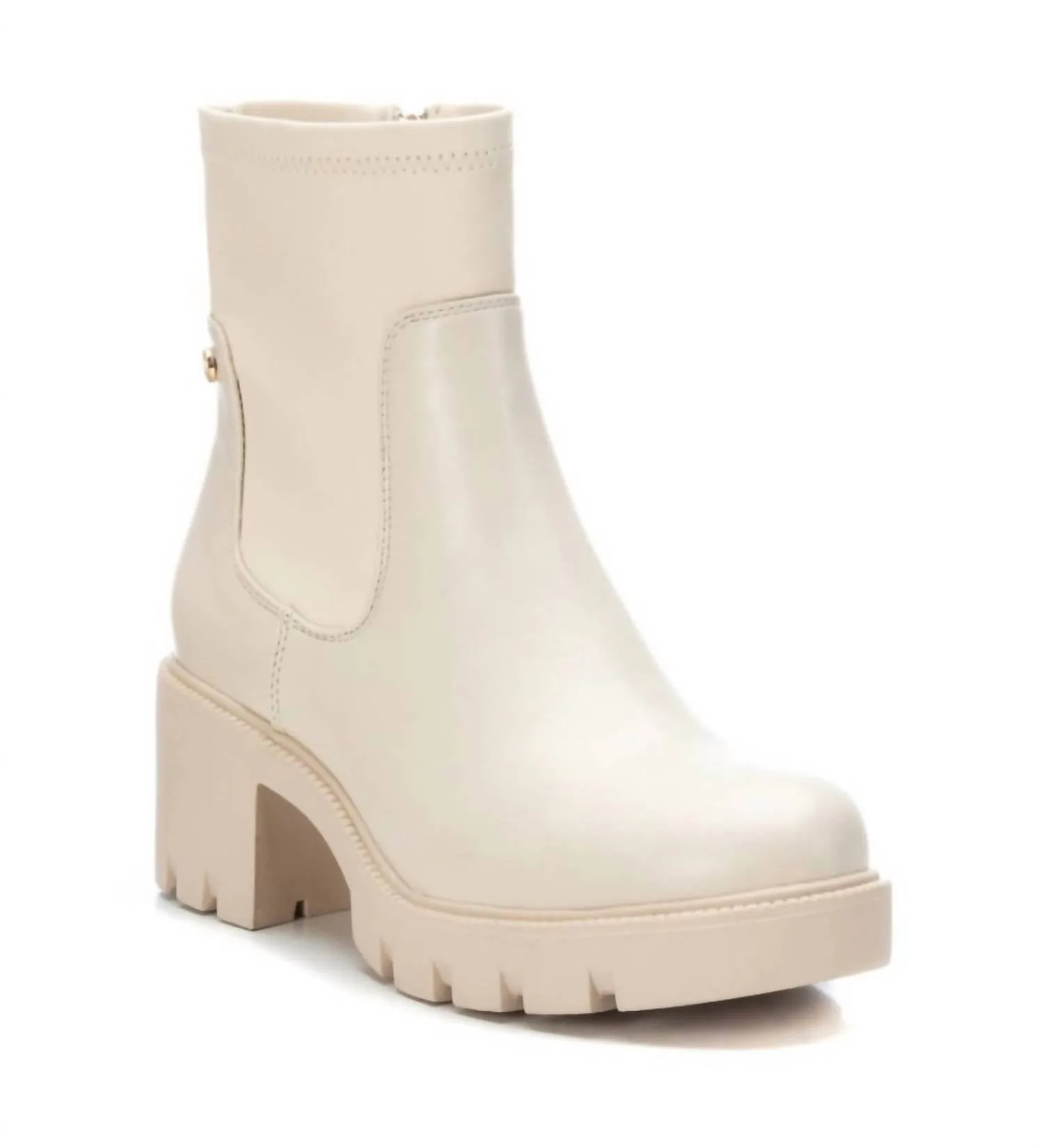 Women's Ankle Booties In Light Beige