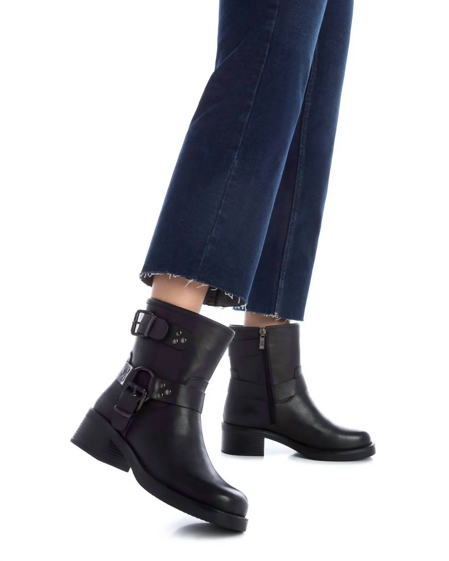 Women's Biker Booties In Black
