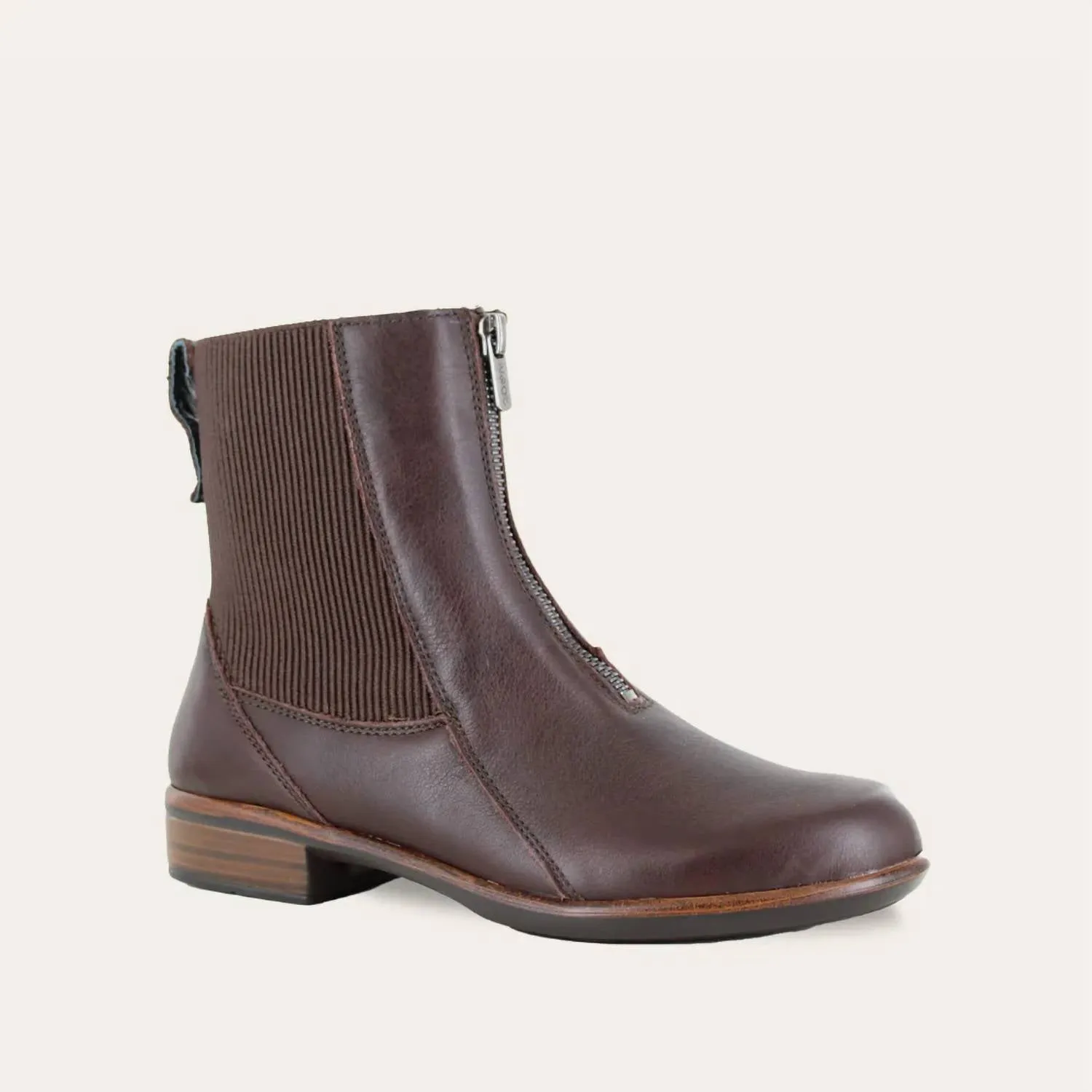 Women's Bora Front Zip Boots - Medium In Cordovan Leather