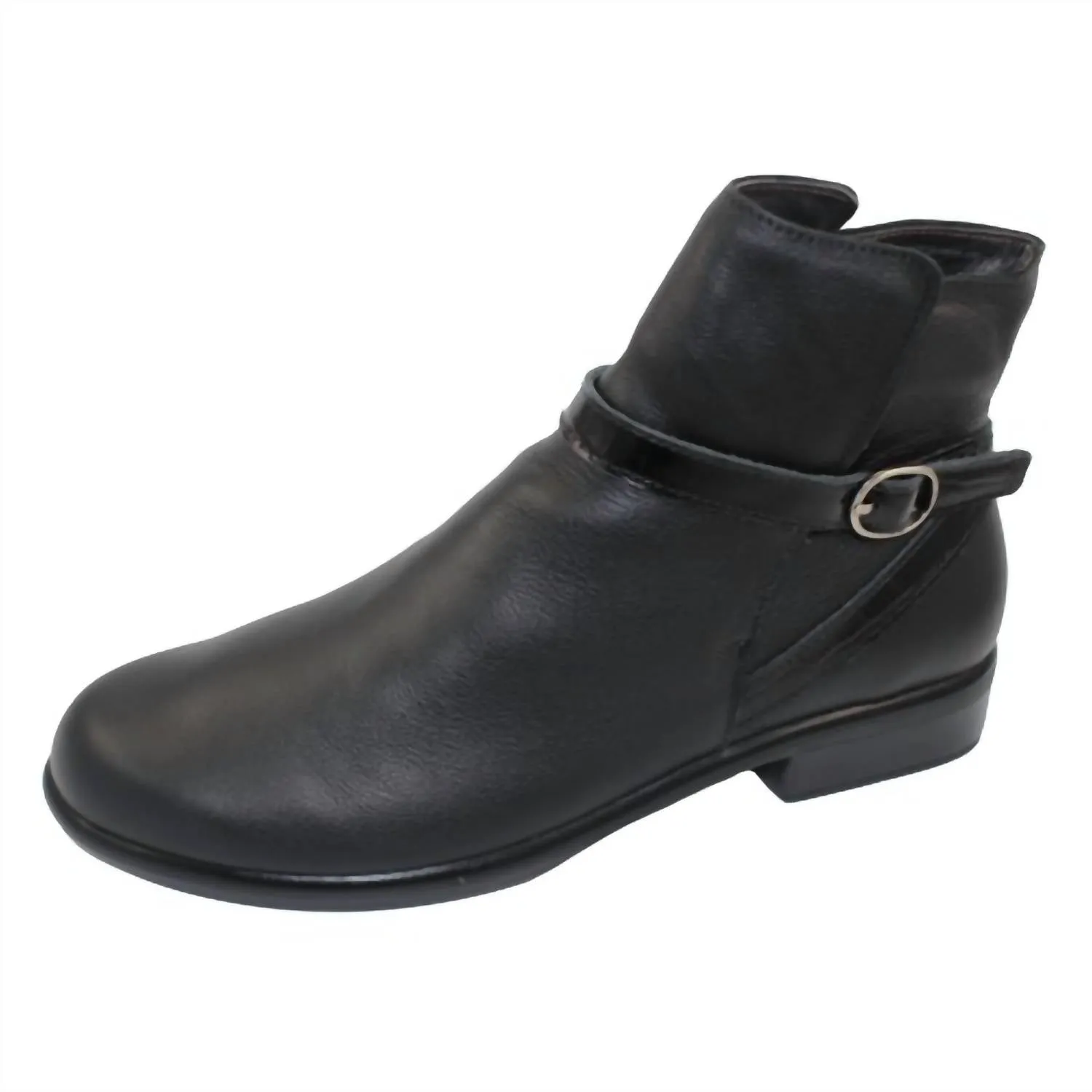 Women's Briza Ankle Boot In Black Leather/ Croc