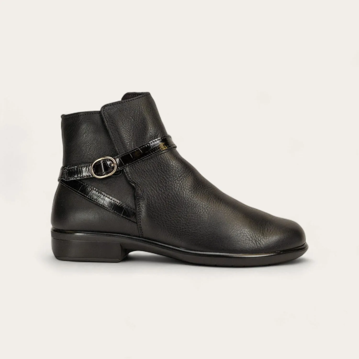 Women's Briza Ankle Boot In Soft Black/jet Black/black Croc