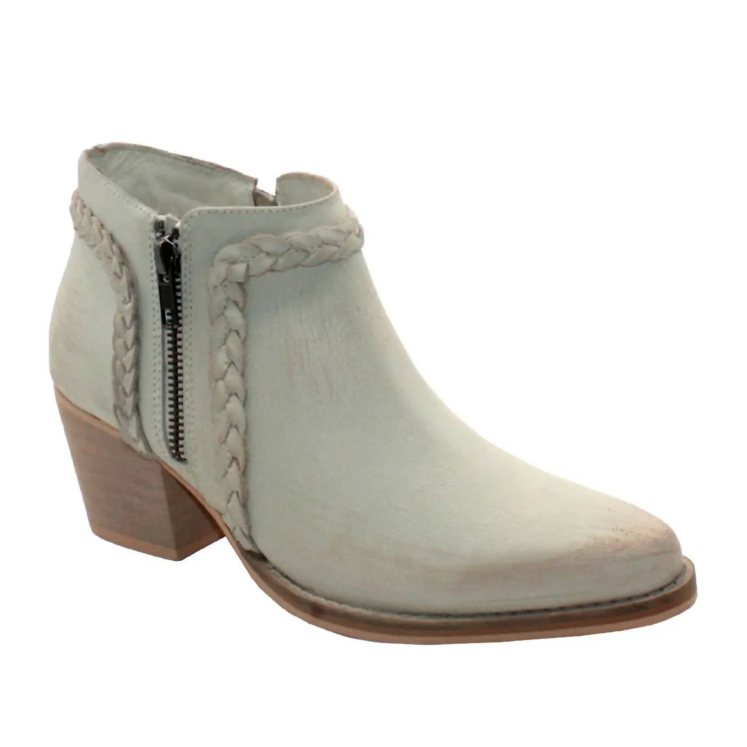 Women's Bronco Braided Ankle Bootie In Off White