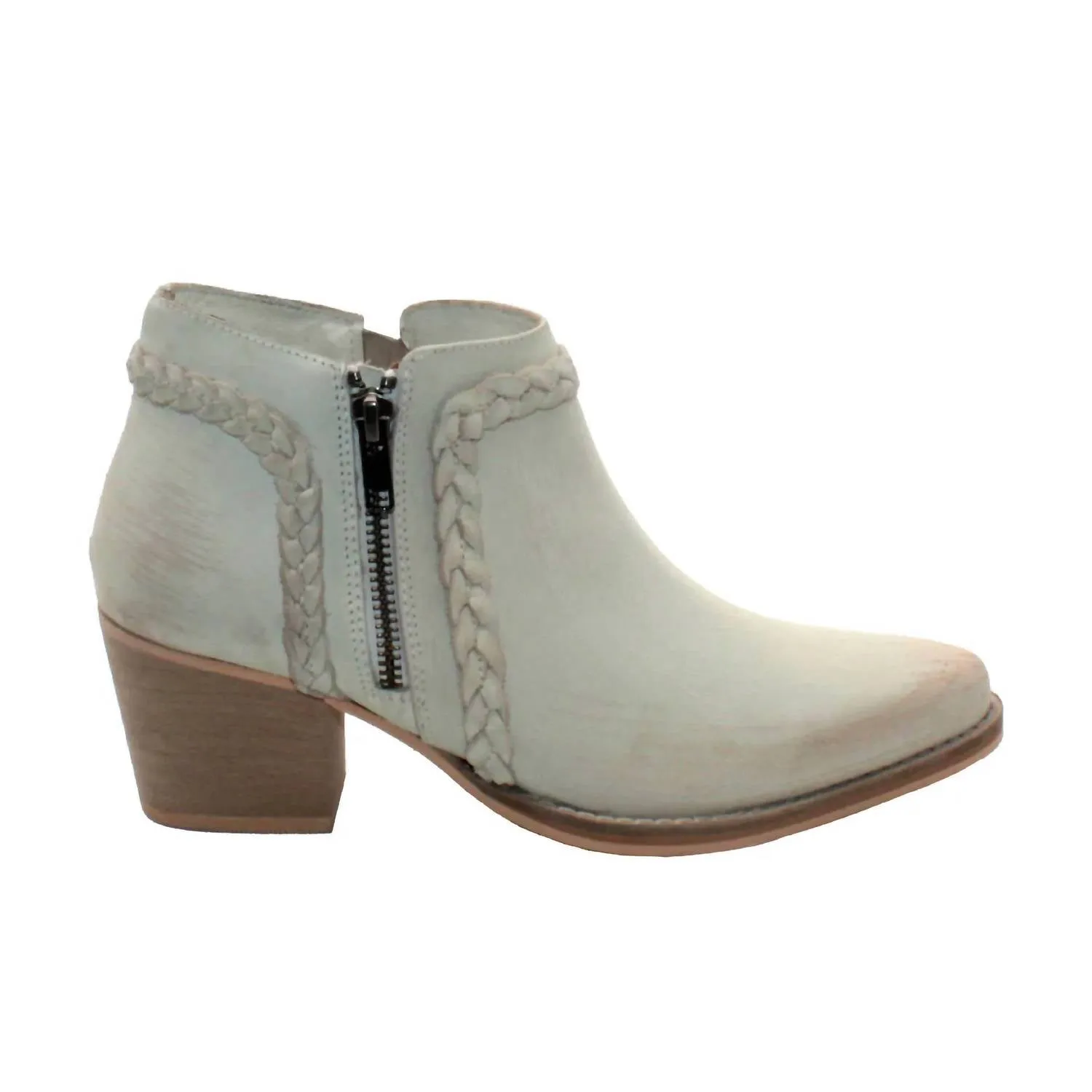 Women's Bronco Braided Ankle Bootie In Off White