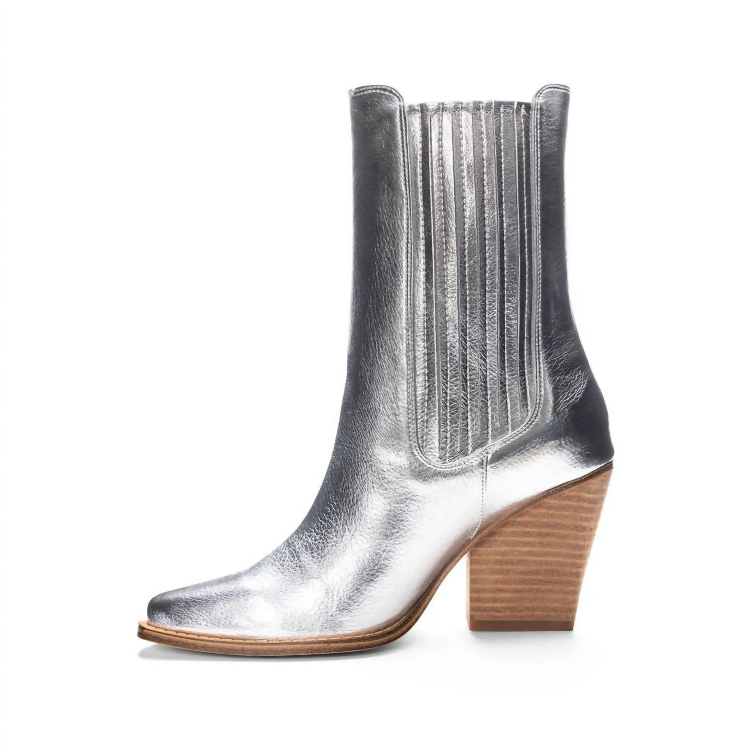 Women's Cali Metallic Bootie In Silver
