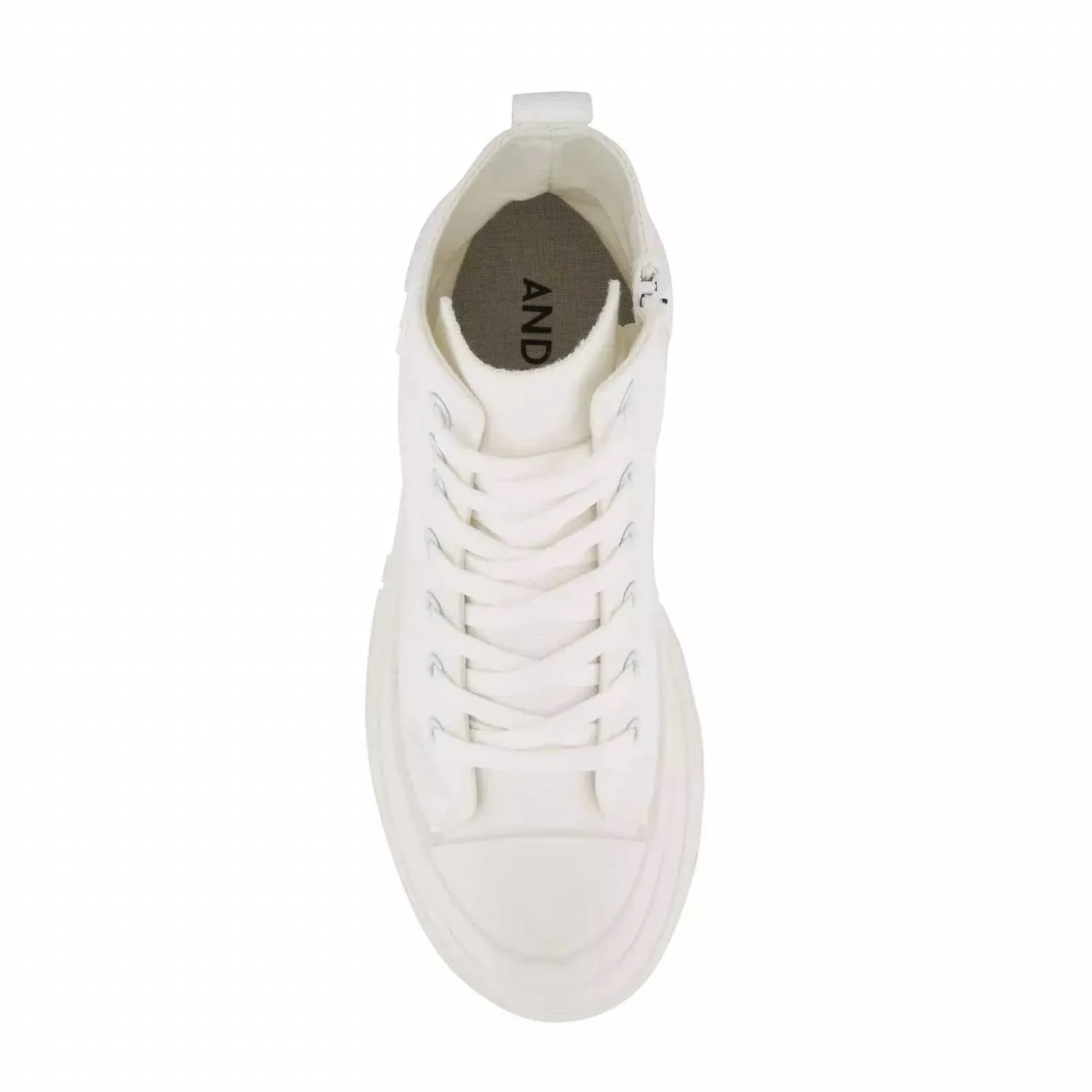 Women's Canvas Sneaker Booties With Side Zipper In White