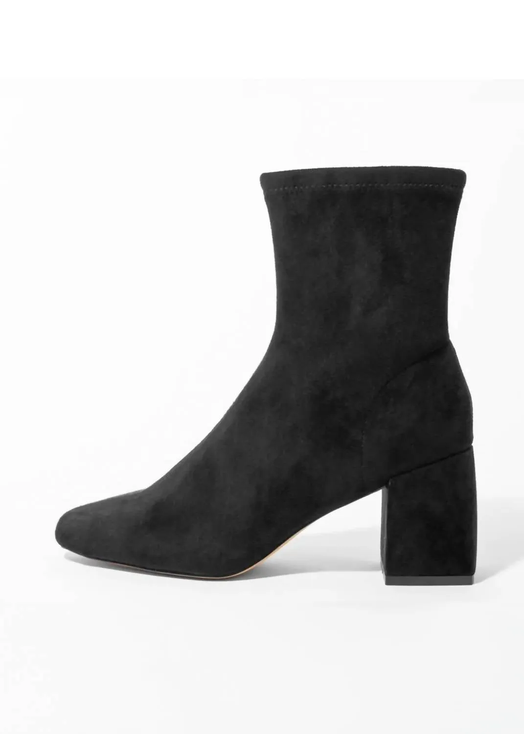 Women's Carina Heeled Ankle Boot In Black Suede