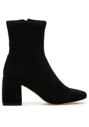 Women's Carina Heeled Ankle Boot In Black Suede