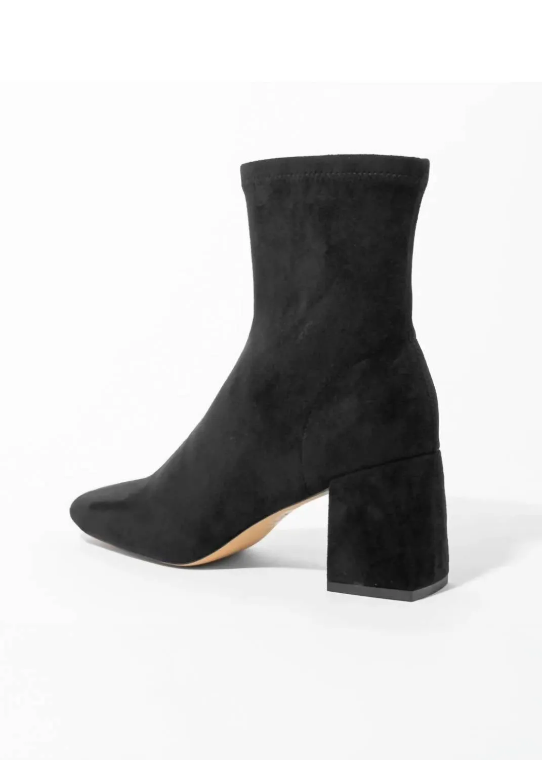 Women's Carina Heeled Ankle Boot In Black Suede