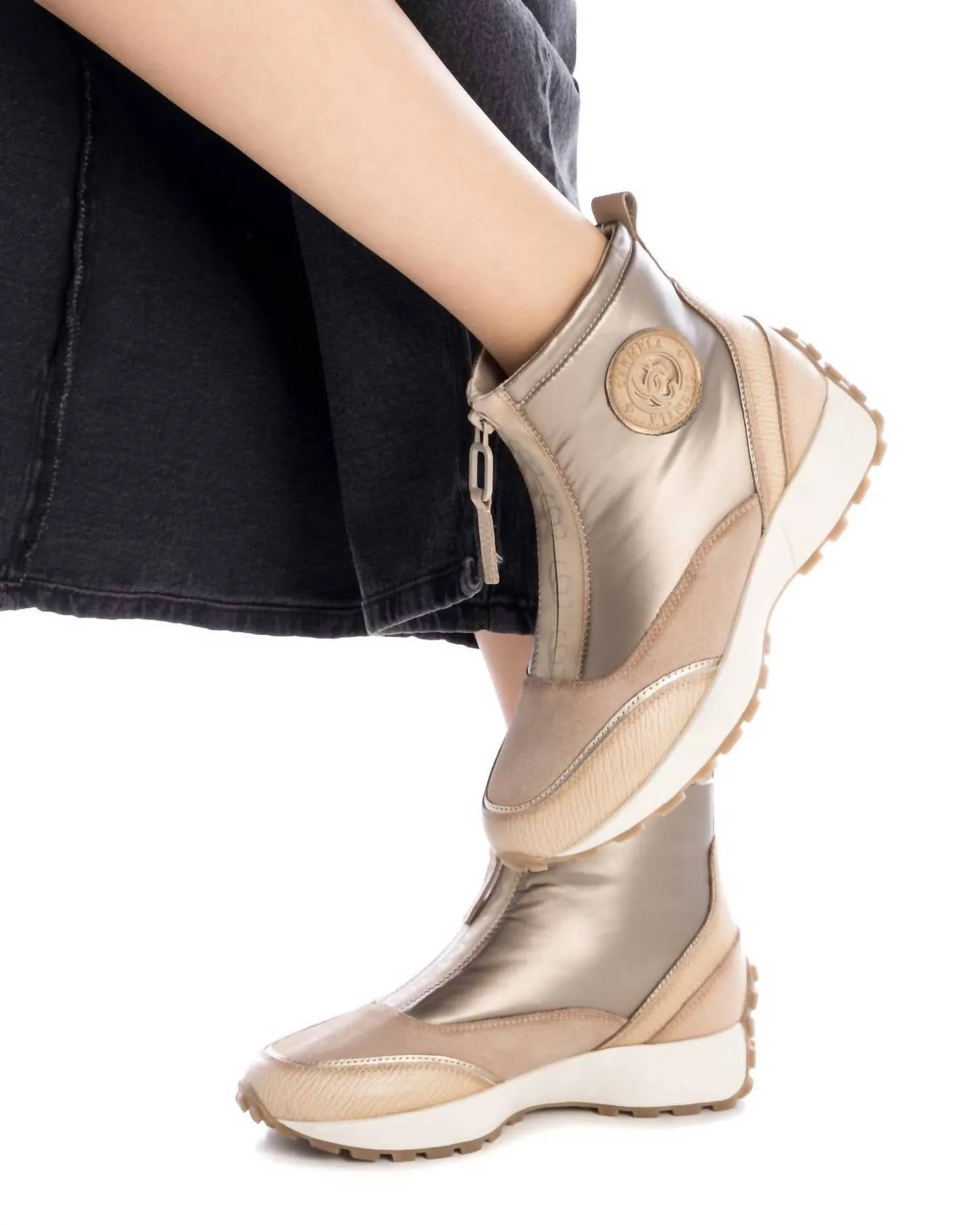 Women's Carmela Collection Leather Booties In Beige