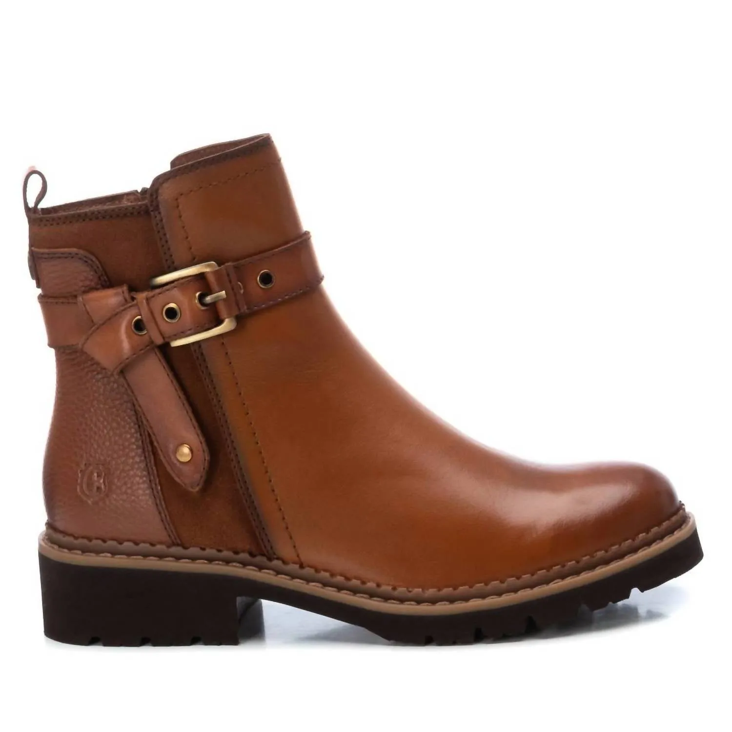 Women's Carmela Leather Booties In Camel
