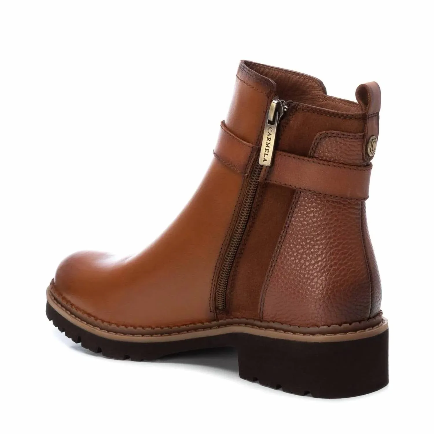 Women's Carmela Leather Booties In Camel