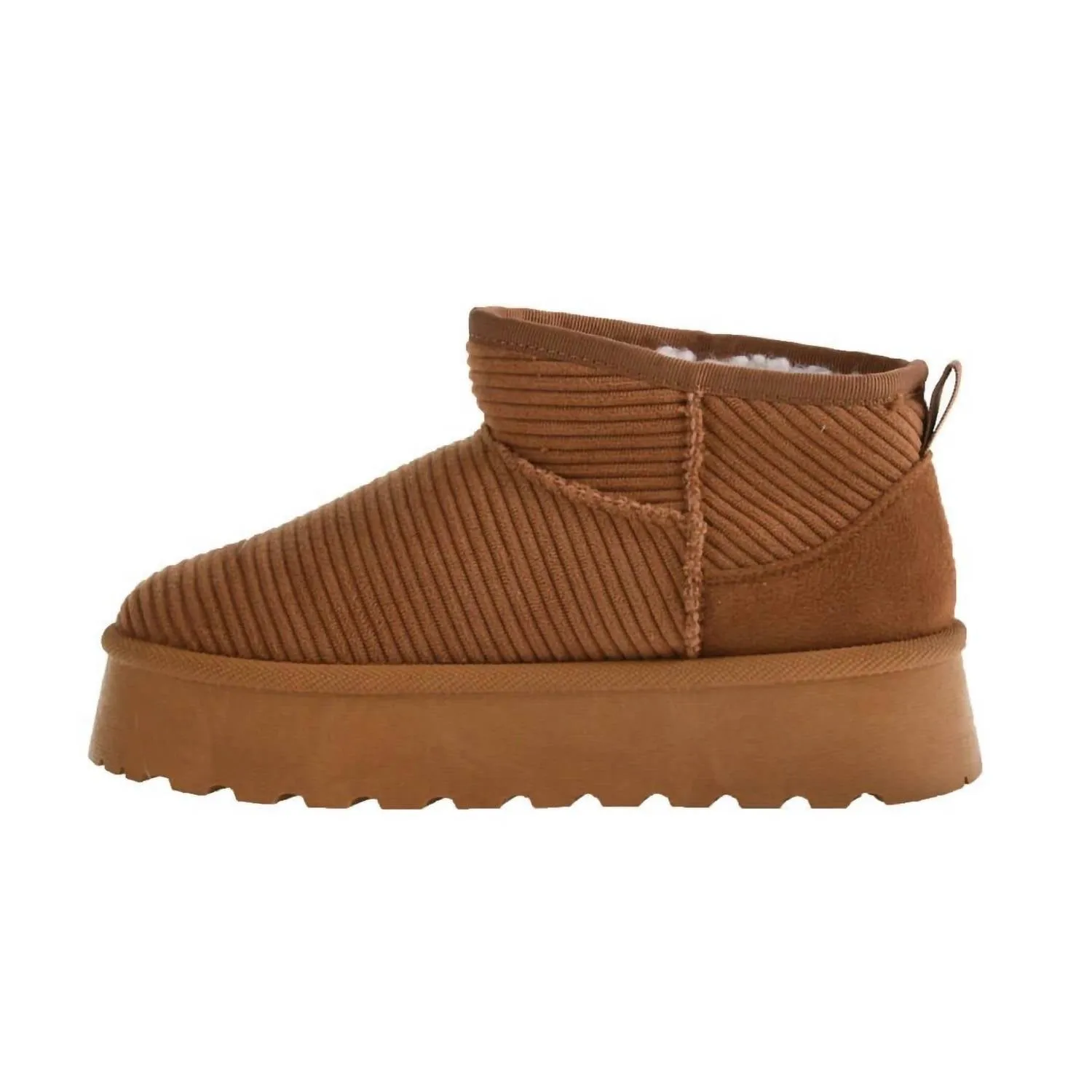 Women's Casual Pull On Mini Bootie In Tan