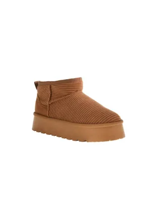 Women's Casual Pull On Mini Bootie In Tan