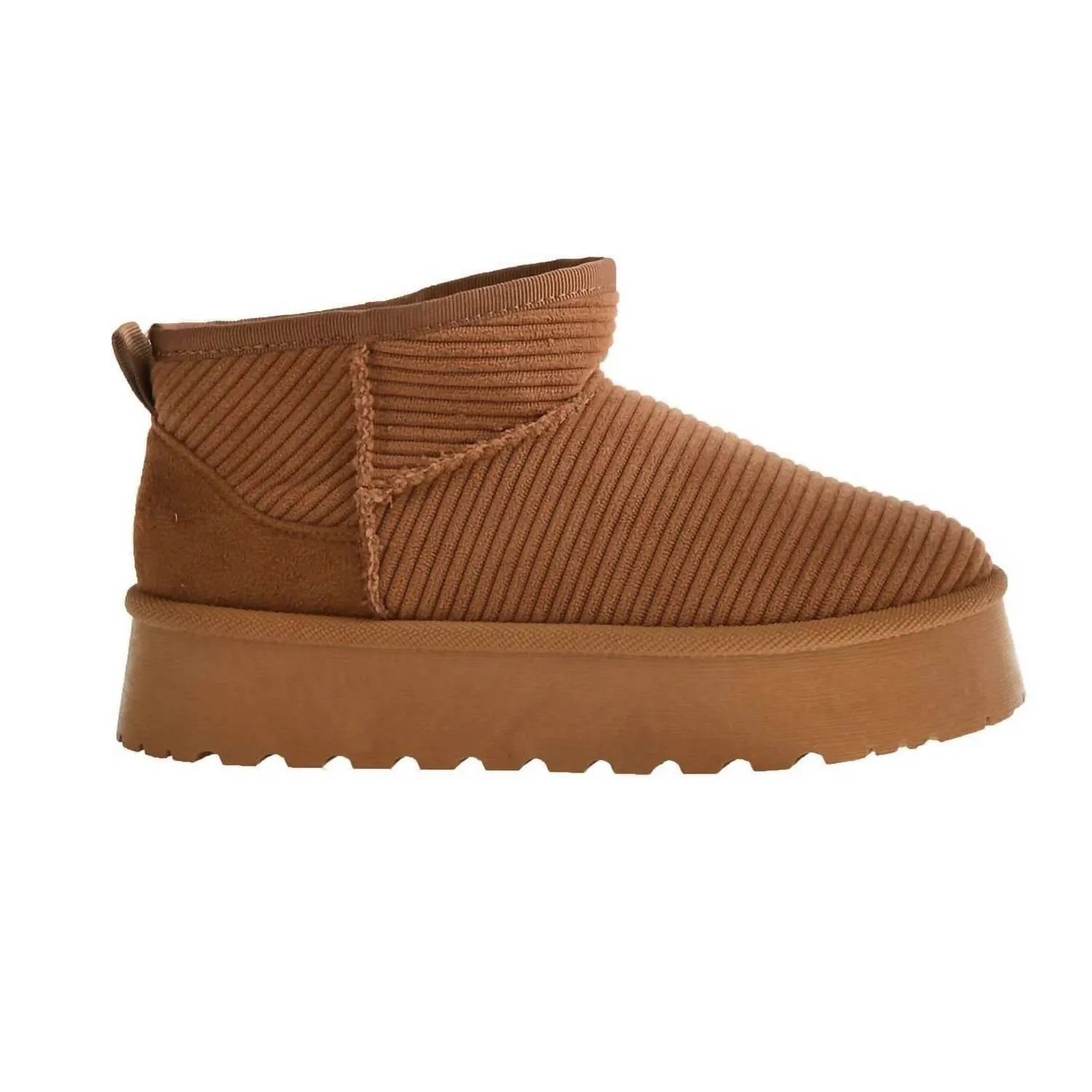 Women's Casual Pull On Mini Bootie In Tan