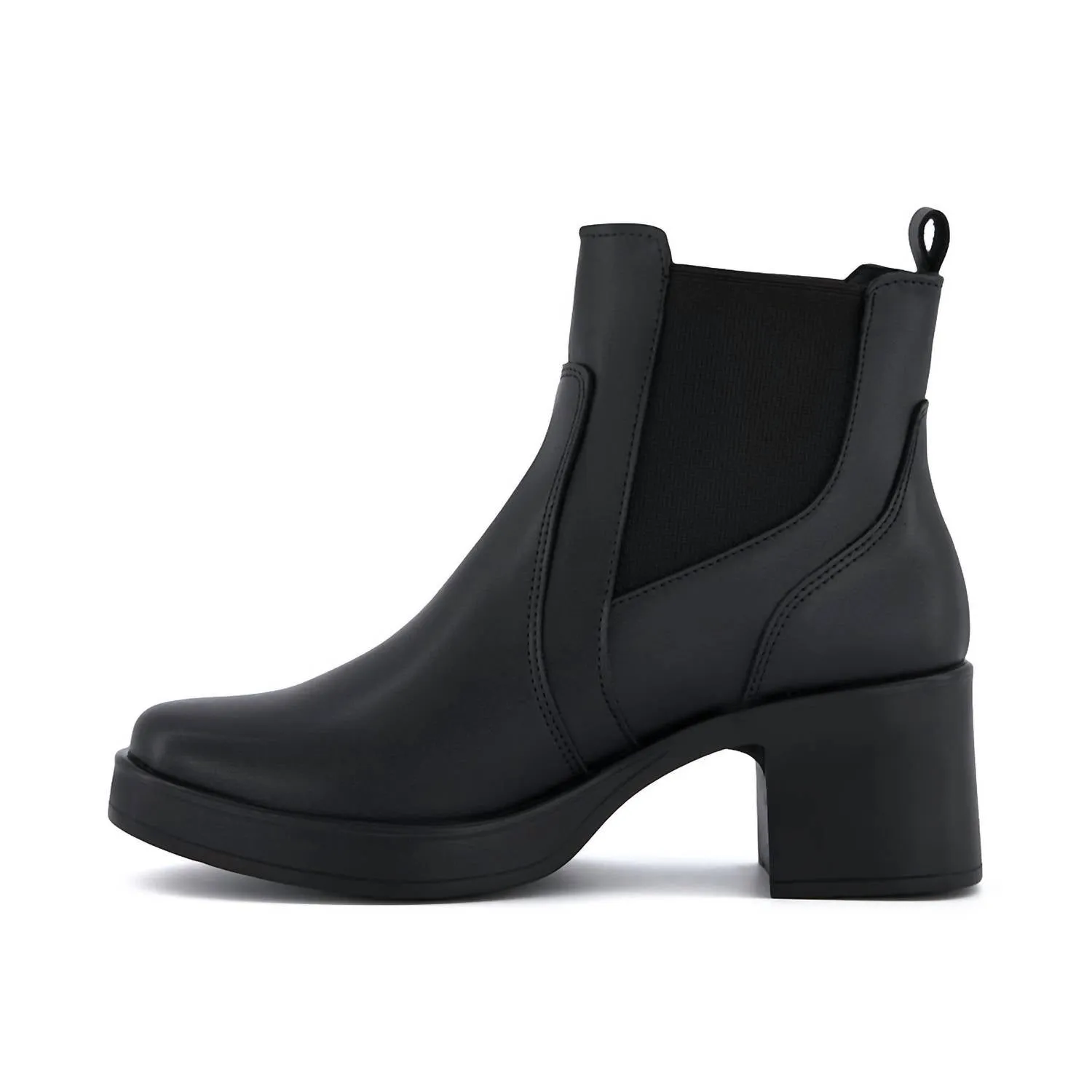Women's Chelsea Boots With Elastic Sides In Black
