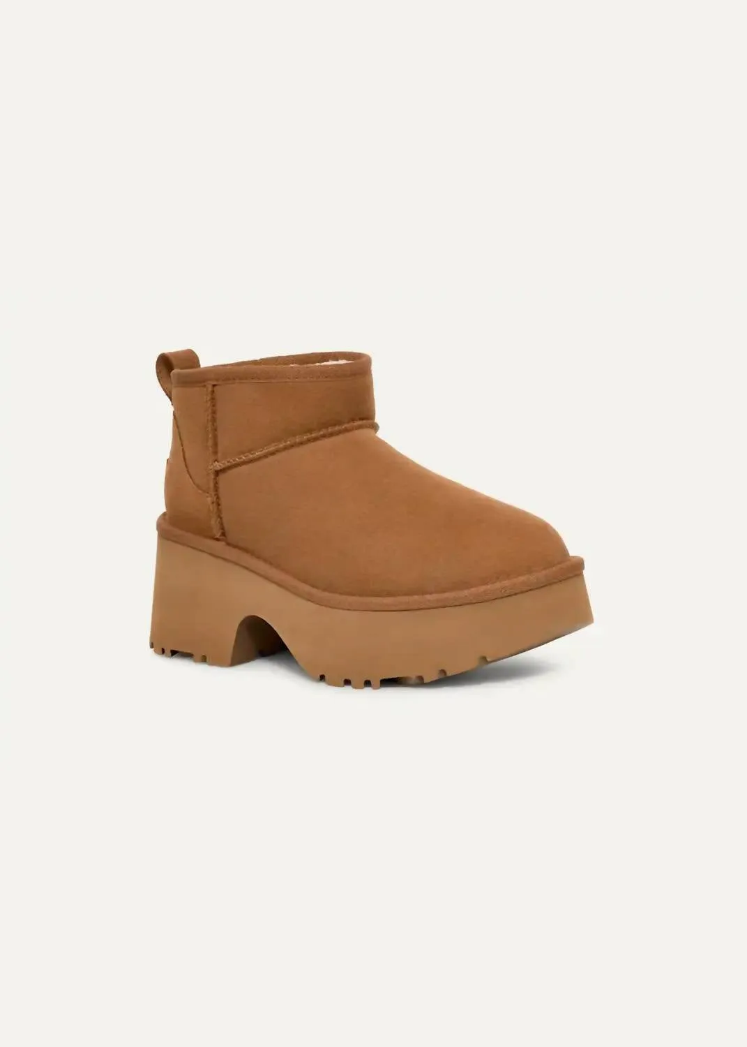 Women's Classic Ultra Mini New Heights Boots In Chestnut