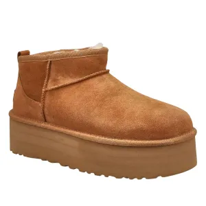 Women's Classic Ultra Mini Platform Boots In Chestnut