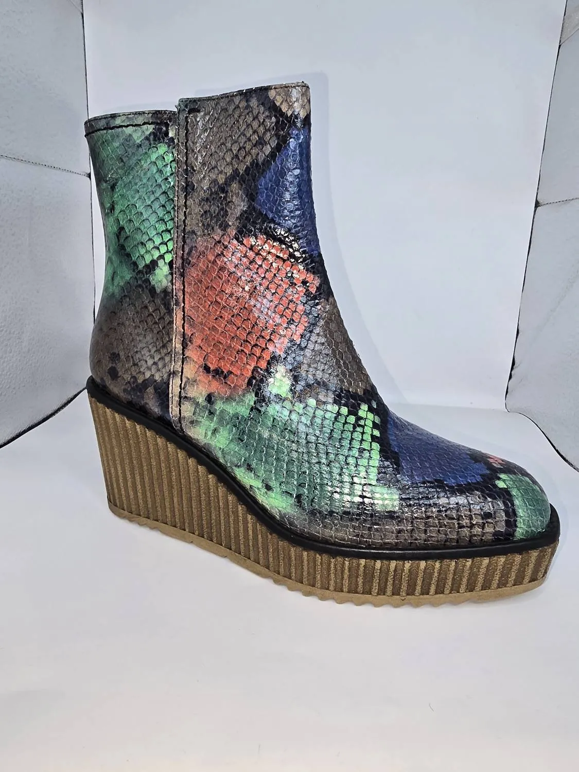 Women's Claudia Python Platform Ankle Boots In Multi-Color